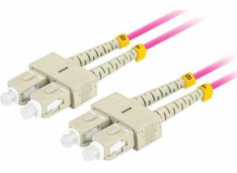 LANBERG optický patch cord MM SC/UPC-SC/UPC duplex 5m LSZH OM4 50/125 průměr 3mm, barva magenta