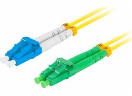 LANBERG optický patch cord SM LC/APC-LC/UPC duplex 2m LSZH G657A1 průměr 3mm, barva žlutá