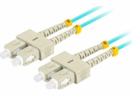 LANBERG optický patch cord MM SC/UPC-SC/UPC duplex 2m LSZH OM3 50/125 průměr 3mm, barva cyan