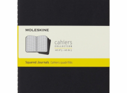 Moleskine Sada 3 ks MOLESKINE Cahier Journal L (13x21cm) čtvercový, 80 stran, černý