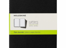 Moleskine Sada 3 ks MOLESKINE Cahier Journal L (13x21cm) hladký, 80 stran, černý