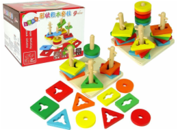 LeanToys Wooden Blocks Puzzle Arcade Vzdělávací třídič tvarů