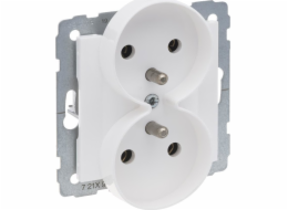 Suno Double Socket 2x2P+s bílými 160V šroubovými svorkami 721191