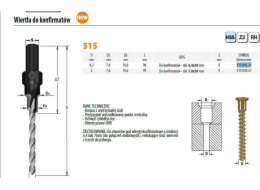 Vrták 515.042.31 Potvrzující vrták. Rozměr 6,4 x 50 mm