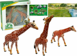 Import figurky Leantoys Giraffe Family + pozadí Afrika (5383)