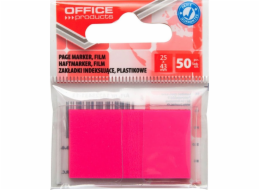 Karty Office Products Indexování kancelářských produktů, PP, 25x43mm, karty 1x50, přívěsek, růžový