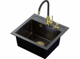 Steiner Art Johnny 110 (50x47x18.5) Sink Steinggran Art Gold Black Pearl s manuálním siph