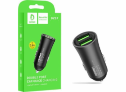 Denmen 2.4A 2400MAH DUAL RYCHLOST VYPLATNĚ Nabíjecí automobily 12 W Charger Aluminium