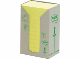 Post-it Ekologické samolepicí papírky POST-IT (653-1T), 38x51mm, 24x100 karet, žluté