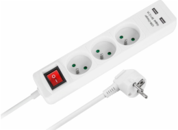 Rebel Rebel Rebel 3 Sockets + 2 USB zásuvky s přepínačem - 1,5 m