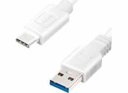 USB Logilink USB 3.2 Gen1x1, muž USB-A pro samce USB-C, bílá, 1,5 m