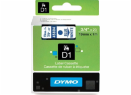 Dymo dymo d1 páska pro tiskárny Blue text na bílém pozadí 19 mm x 7 m