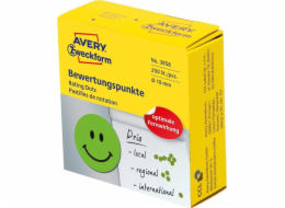 Avery Zweckform Wheels usmívající se Smiley Smiley 3858 Q19 v kolech se symboly pro výběr, odolné, 250 ks / roll, zelená, avery z