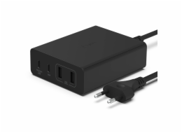 Belkin BOOST CHARGE™ 108W 4-portová USB-C Power Delivery GaN nástěnná nabíječka (USB-C 96W + USB-A 12W), černá