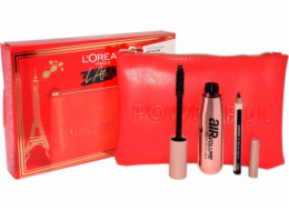 L OREAL L~OREAL SET (ŘASENKA BLACK AIR VOLUME MEGA MASCARA + LE KHOL MIDNIGHT BLACK 101 + POCHETTE)