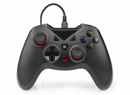 NEDIS gamepad/ USB-A/ napájení z USB/ pro PC/ počet tlačítek 12/ černý/ délka kabelu 1,60 m