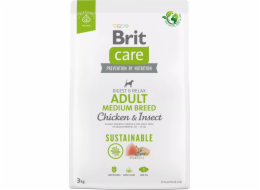 BRIT Care Dog Sustainable Adult Medium Breed Chicken & Insect - dry dog food - 3 kg