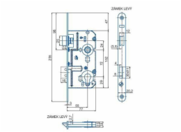 Zámek zadlabací K221 L Zn