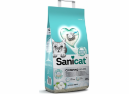 Kočičí štěrk sanicat shlukuje bílou, štěrk, pro kočky, bentonit, bavlna čerstvá, 20 l, rozmazání