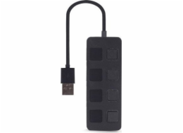 Gembird UHB-U2P4-05 USB 2.0 4-port hub with switches black