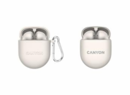 Canyon CNS-TWS6 CANYON TWS-6 BT sluchátka s mikrofonem, BT V5.3 JL 6976D4, pouzdro 400mAh+30mAh až 21h, béžová