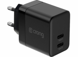 Crong Charger Crong Postra Compact Gan 35W PD 3.0 2x USB-C (černá)