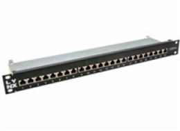 19" Patch panel LYNX 24port, STP, Cat6A, krone, černý