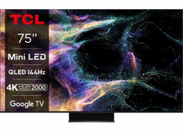 TCL 75C845 TV SMART Google TV QLED/75"/4K UHD/4500 PPI/144Hz/MiniLED/HDR10+/Dolby Vision/Dolby Atmos/DVB-T2/S2/C/VESA