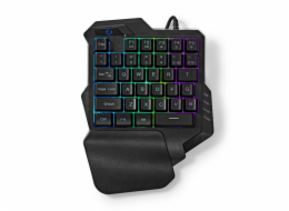 Nedis GKBDS110BK - Kabelová Herní Klávesnice  | USB-A | Membránové Keys | RGB | Jednoruční| Délka kabelu: 1.6 m