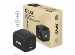 Club3D cestovní nabíječka 65W GAN technologie, 3 porty (2xUSB-C + USB-A), PPS, Power Delivery(PD) 3.0 Support