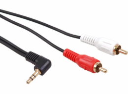 3,5mm úhlový mini jack kabel 2RCA 3m MCTV-825 Black