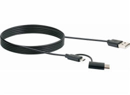 Schwaiger USB-A - microUSB + USB-C USB kabel 1 m černý (CK3112533)