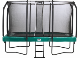 Trampolina Salta ogrodowa First Class z siatką wewnętrzną 366 x 214 cm zielona