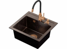 Steiner Art Johnny 110 Stebran Art Copper Black Pearl Sink s manuálním siph