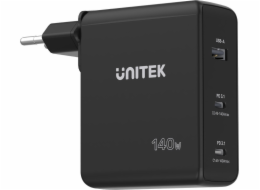 UNITEK CHARGER P1115A GaN 2x USB-C 1x USB-A PD 140W BLACK