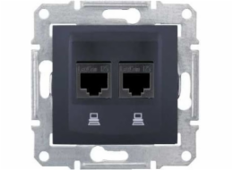 Schneider Electric Sedna Double Computer Socket RJ45 CAT.6 FTP Graphite (SDN5000170)