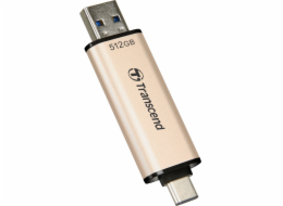 Transcend 512GB JetFlash 930C, USB-C/USB 3.2 (Gen 1) duální flash disk, 420MB/s R, 400MB/s W, zlatý