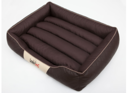 Hobbydog Imperial Bed Standard - Hnědá imitace kůže s hnědým středem R5