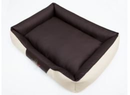 Hobbydog Imperial Bed Perfect - Béžová imitace kůže s hnědým středem R5