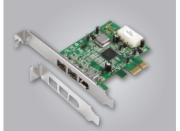 Dawicontrol PCIe x1 řadič – 2x FireWire 800 + 1x FireWire 400 (DC-FW800)