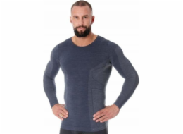 Brubeck LS11600 Pánské tričko s dlouhým rukávem COMFORT WOOL tmavé džíny XXL