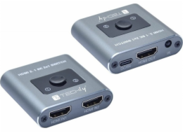 Techly AV adaptér Techly 2portový HDMI 2.1 Switch 8K*60Hz 2x1 s IR dálkovým ovládáním