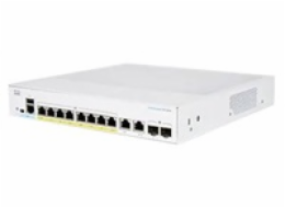 Cisco switch CBS350-8P-2G-EU (8xGbE,2xGbE/SFP combo,8xPoE+,67W,fanless) - REFRESH