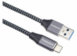 PREMIUMCORD Kabel USB-C na USB 3.0 A (USB 3.1 generation 1, 3A, 5Gbit/s) 3m oplet