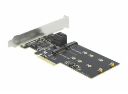 3 Port SATA + M.2 Key B PCIe x4 Low Profile, Schnittstellenkarte