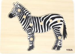 Dětské dřevěné puzzle vkládačka Montessori Viga Zebra