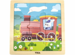 Dřevěné puzzle pro nejmenší Viga 9 ks Vlak