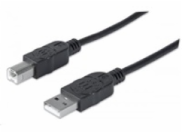 MANHATTAN Hi-Speed USB Device Cable, Type-A Male to Type-B Male, 0,5m, Black