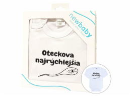 Body s potiskem New Baby Oteckova najrýchlejšia - darčekové balenie Vel.80 (9-12m)