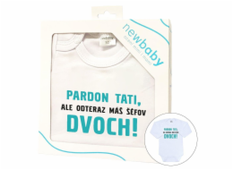 Body s potiskem New Baby Pardon tati,... máš šéfov dvoch! - darčekové balenie Vel.80 (9-12m)